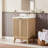 Blancheville 24 In. Single Sink Freestanding Bath Vanity In White Oak With Carrara Quartz Top-1602867553