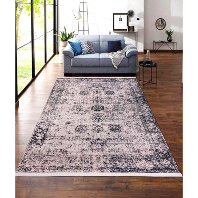 Tapis luxueux en velours, 5,9 x 9,5 pieds | 100% velours, hauteur de poils de 0,3 pouce | Dessous antidérapant, lavable à la machine, texture chenille, impression numérique | Idéal pour le salon, la chambre à coucher et la décoration intérieure