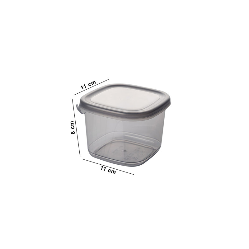 Ensemble de boîte de rangement durable (12 pièces), couleur anthracite, 3,9 x 3,9 x 3,7 pouces | 100% plastique sans BPA, capacité de 18,6 oz liq. Convient au lave-vaisselle, idéal pour organiser la cuisine et la maison, conception empilable