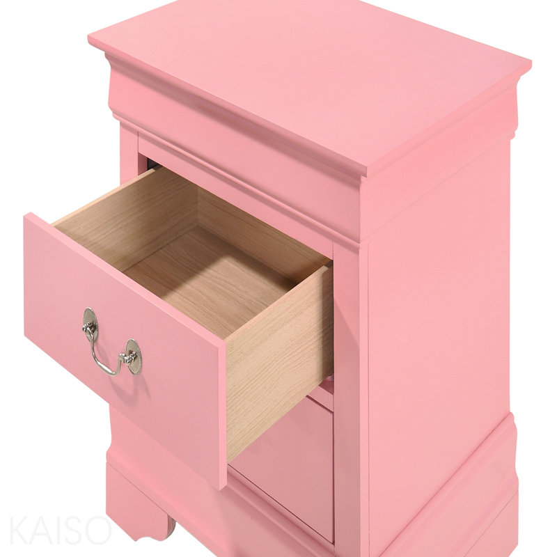 Table de chevet rose, charmant
