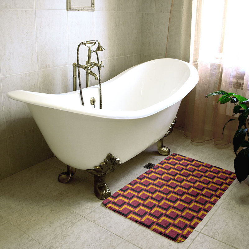 Tapis pour salle de bain Baltimore, l 17 po x L 24 po, Red/Black/Yellow