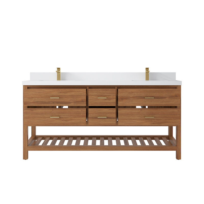 Ensemble de meuble-lavabo double 72 po Parker, Blanc pur