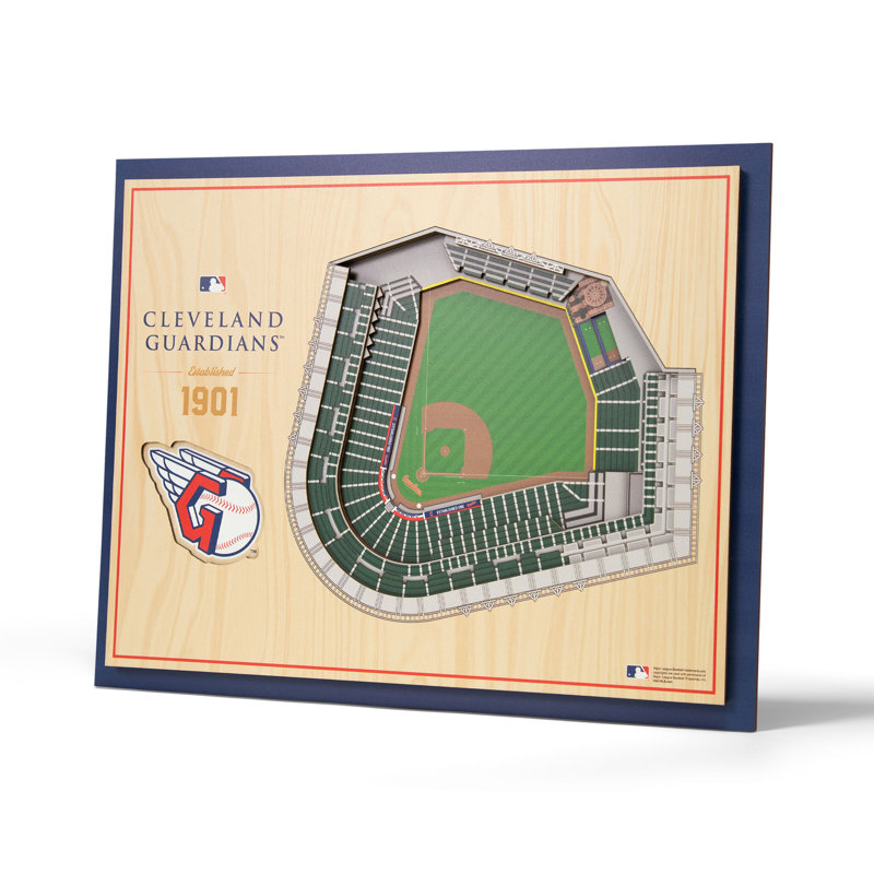 Cleveland Guardians 5-Layer 3D Wooden Stadium Wall Art