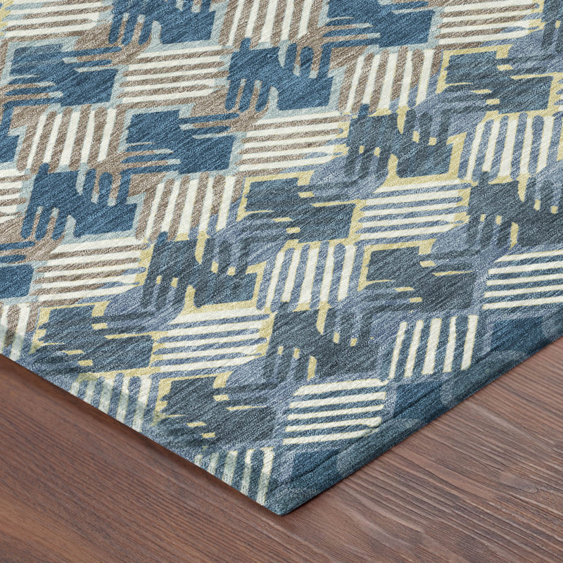 Tapis intérieur / extérieur lavable à la machine Chantille ACN2773, En jean, 9 pi x 12 pi