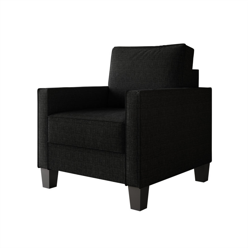 Roldao Square Arm Chair, Black