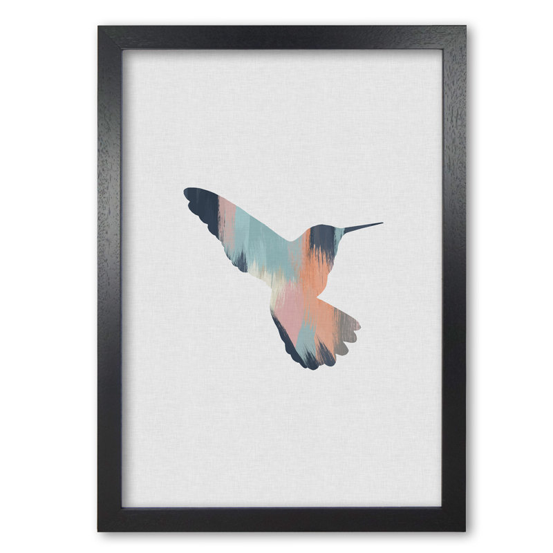 Pastel Hummingbird II - Print, Black Grain Frame, 42 cm H x 30 cm W x 5 cm D