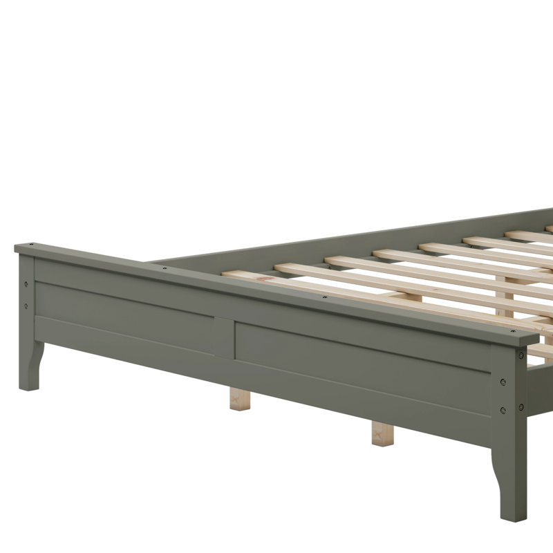 Lit plateforme en bois massif avec tête de lit moderne, Grand lit, Natural