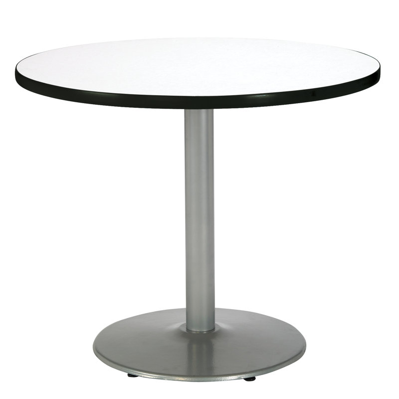 Table de salle à manger ronde, Lin frais, argent, H 29 po x L 42 po x L 42 po