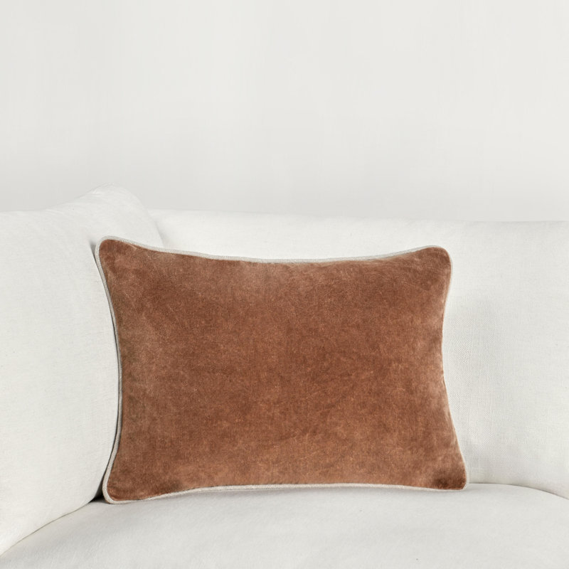 Harriet Pillow Cover & Insert, Hazel Brown, Rectangle 14"H x 20"W