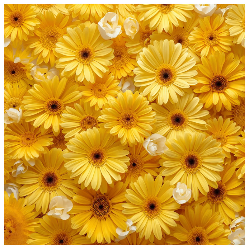 Tapis de bain jaune Gerbera Daisies, L 34 po x L 21 po