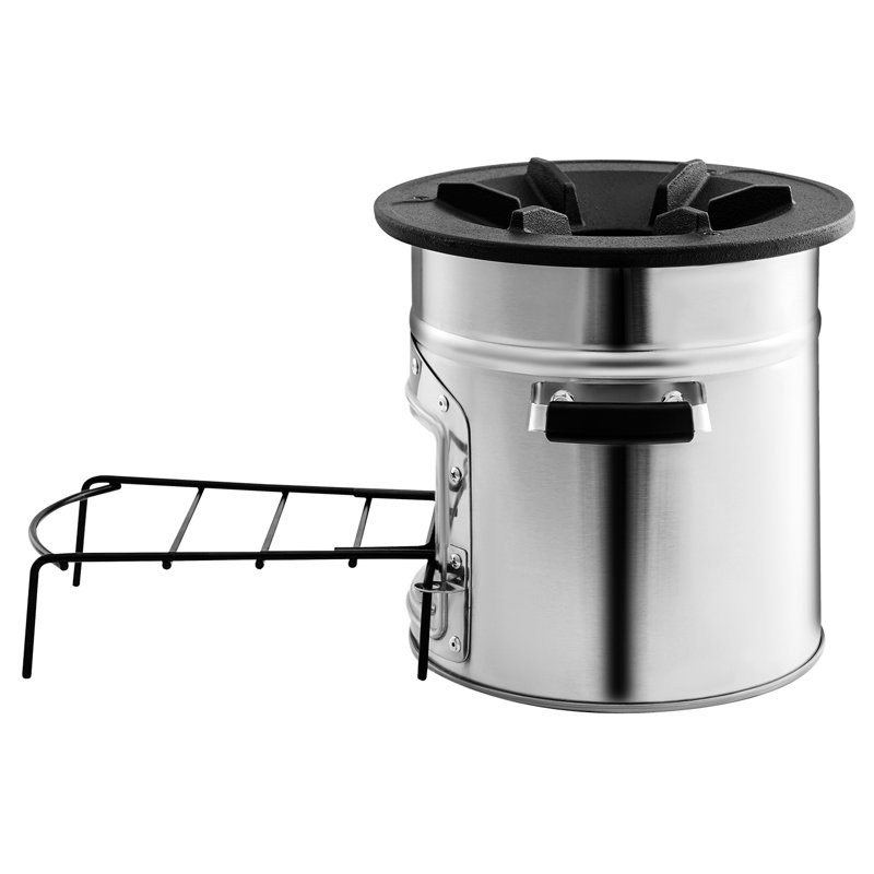 Wood Burning Rocket Stove For Outdoor Use - Stainless Steel Single Door With Carrying Bag, Supports Twigs, Ideal Camping And Backyard, 13.8 In Depth, Width, 12.69 Height, 14.42 Lb Weight Portable