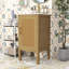 Meuble-lavabo compact autoportant avec rangement réglable, lavabo en céramique et charnières à fermeture douce