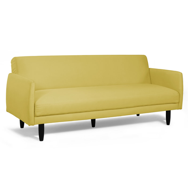79.1 " Faux Leather Sofa, Lemon Grass