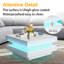 360Â° Rotating Square Coffee Table With 16-color Led Lights â€“ High Gloss Finish, Modern Tea Table-350860965