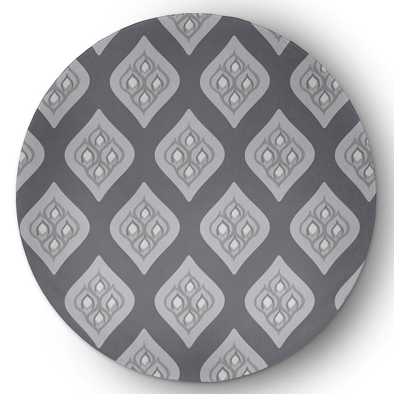 Chenille Floral Indoor Rug, Round 5'