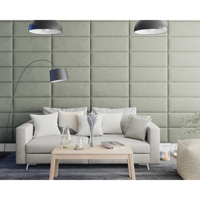Katixa 30 cm x 75 cm Peel and Stick Upholstered Wall Paneling in Blush, Duck Egg