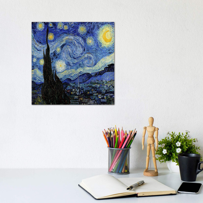 The Starry Night by Vincent Van Gogh - Wrapped Canvas Painting, 66.04 cm H x 66.04 cm W x 3.175 cm D