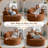 53" Oversized Compression Round Accent Chair – Plush Corduroy Upholstery Chaise Longue Chair Indoor-1444921783
