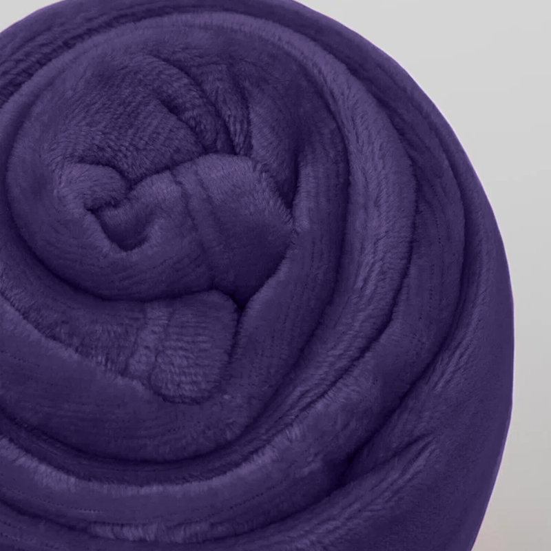 Reversible Mink Faux Fur Plush Fleece Throw/ Blanket, Purple, 150cm x 200cm