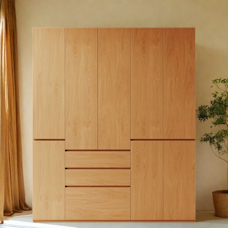 Simple Solid Color Wardrobe, 78.74" H x 74.8" W x 23.62" D