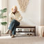  Banc de rangement en bois massif avec coussin et banc de rangement pour hall d'entrée à 2 niveaux-2078162656-2078162657