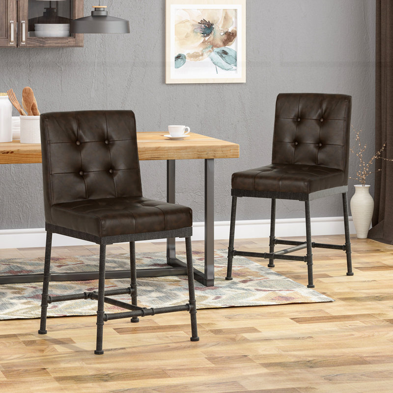 Modern Counter Stools, Dark Brown