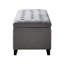 Banc de rangement - Gris, rembourré, intérieur gris à fermeture en douceur avec fonction et design rembourré