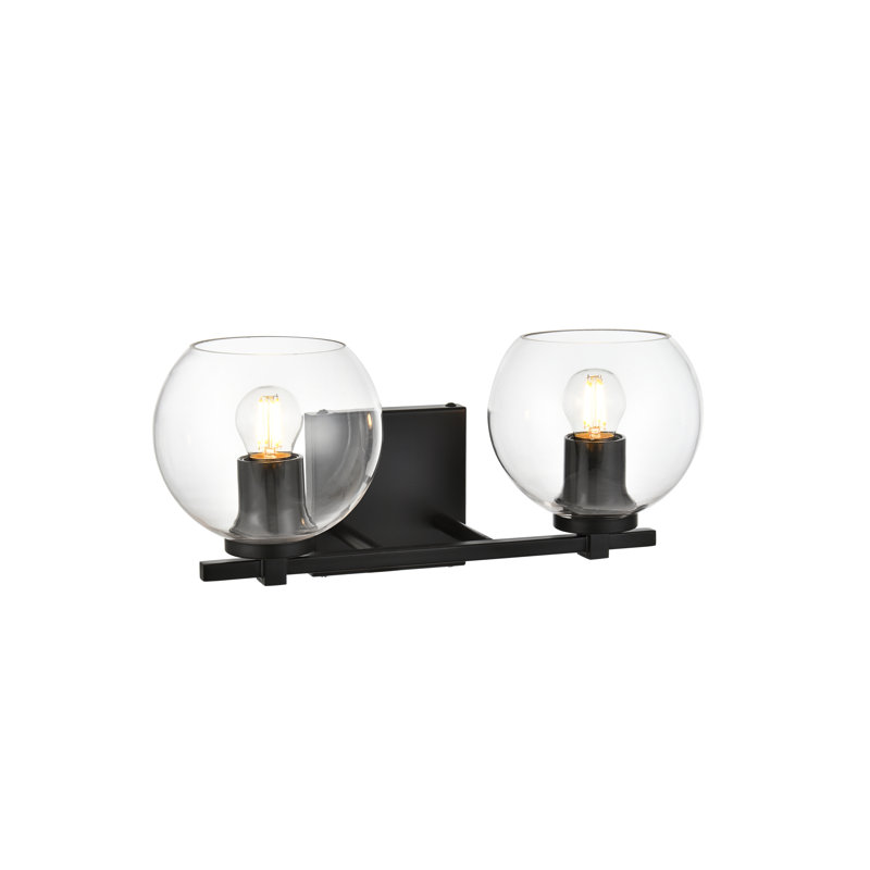 Patrece Dimmable Vanity Light, 7" H x 34" W x 34" D, 4 Lights, Black