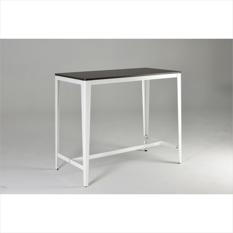 Table de salle à manger 4 places à hauteur de comptoir rectangulaire de style minimaliste campagnard, plateau en panneau de fibres à densité moyenne brun