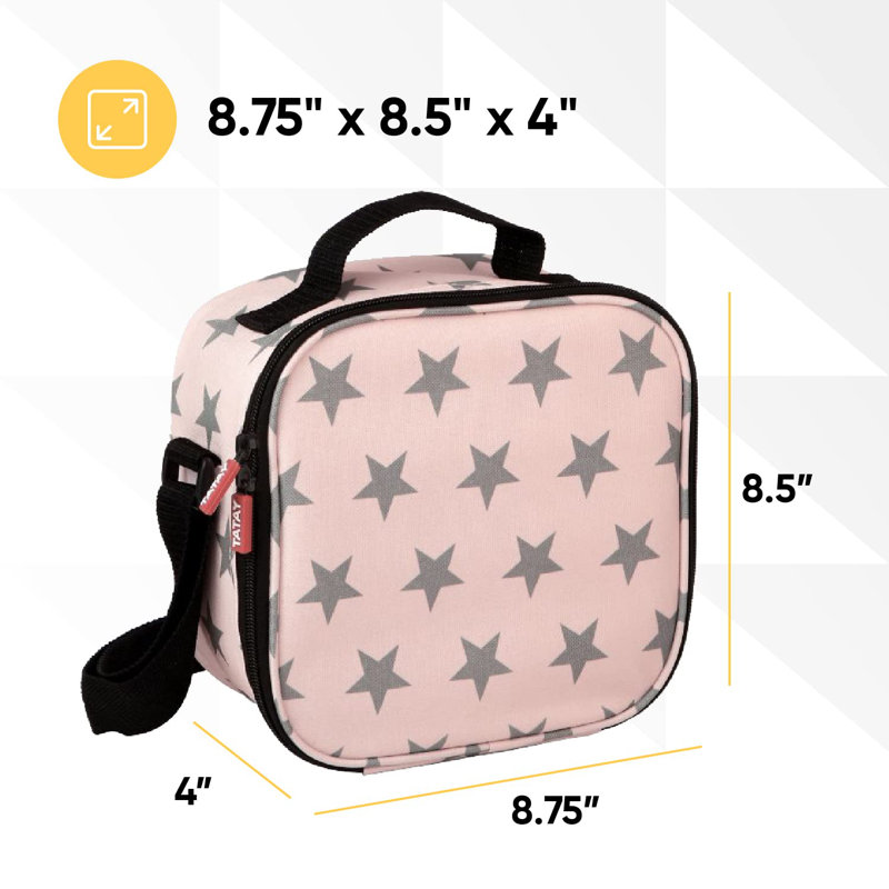 Sac à lunch isotherme avec contenants, boîte à lunch doublée thermique, contenants réutilisables résistants aux fuites pour le travail, les voyages et la plage, petit sac à lunch à étoiles réglables avec sangle réglable, facile à nettoyer