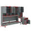 Lit escamotable simple avec placard, tiroirs et bureau