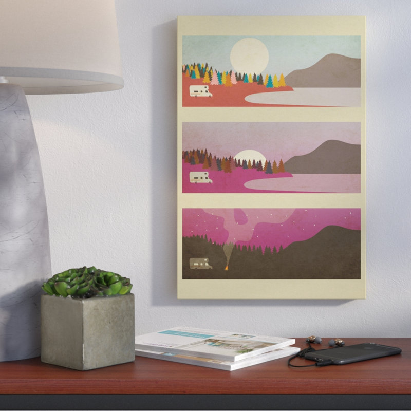 Camp, impression sur toile tendue, H 12 po x l 8 po x P 0,75 po, Toile tendue, Pas de tapis