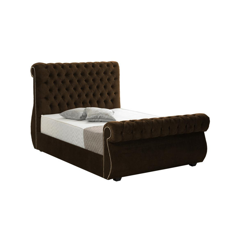 Johan Upholstered Bed, Brown, Double (4'6)