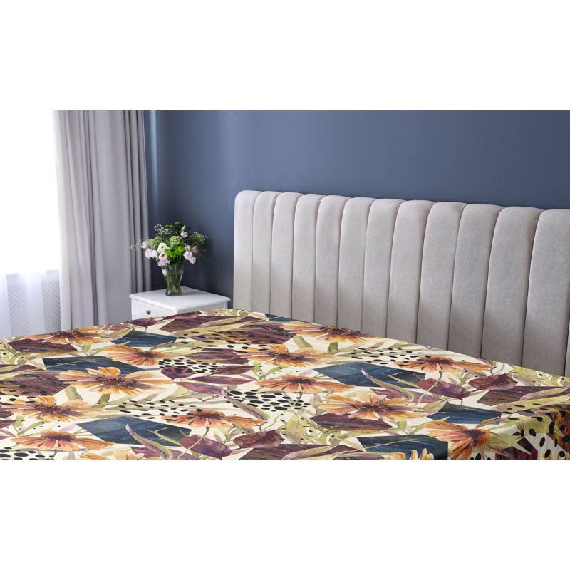 Drap-housse Ambesonne, Drap-housse de taille très grand, Vert pistache, coquille d'œuf / floral