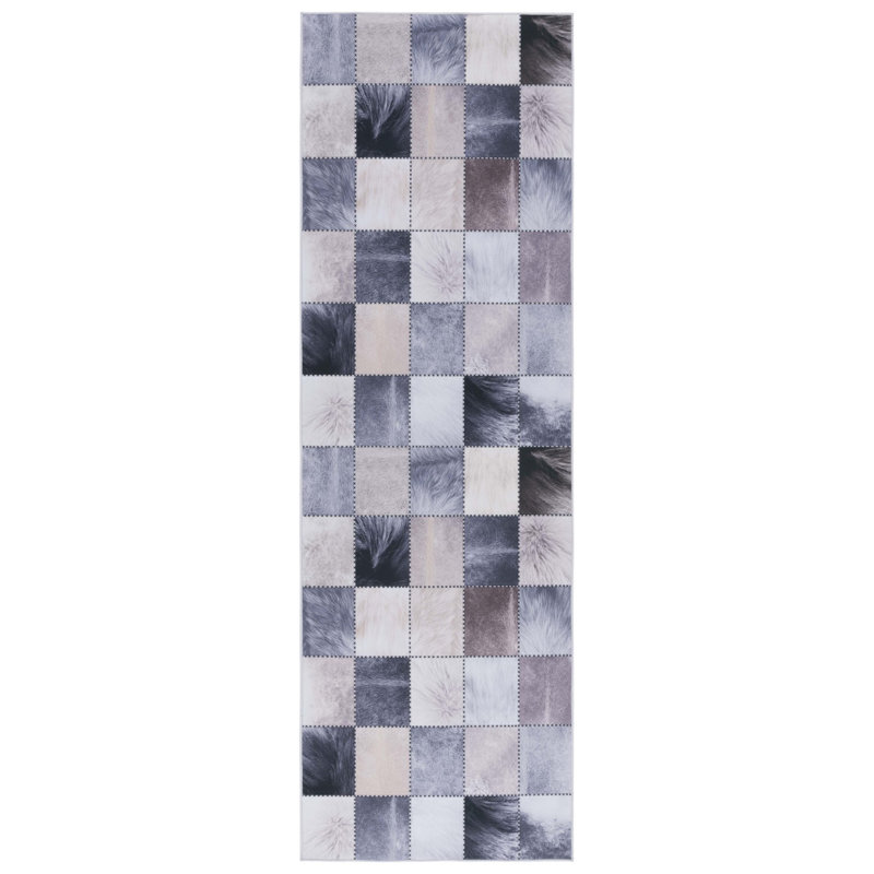 Faux Hide Performance Machine Washable Geometric Rug, Runner 2'6" x 8'