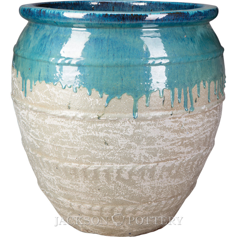 Pot à eau 29,5 po Magnus - Azul sur pierre grise, Bleu azul / gris