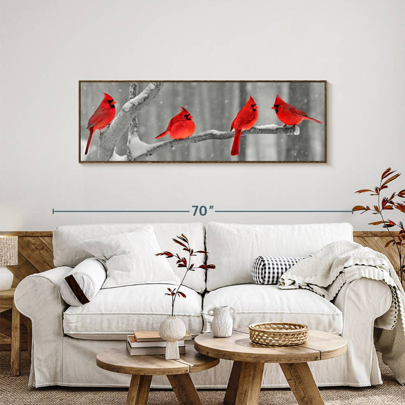 Cardinal, 57 po x 19 po, Cadre flottant noyer