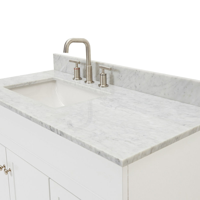 Ensemble de meuble-lavabo simple 43 po Partham, Blanc