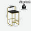 Ensemble de 2 tabourets de bar modernes avec coussins en velours et pieds en métal-762304797-762304798