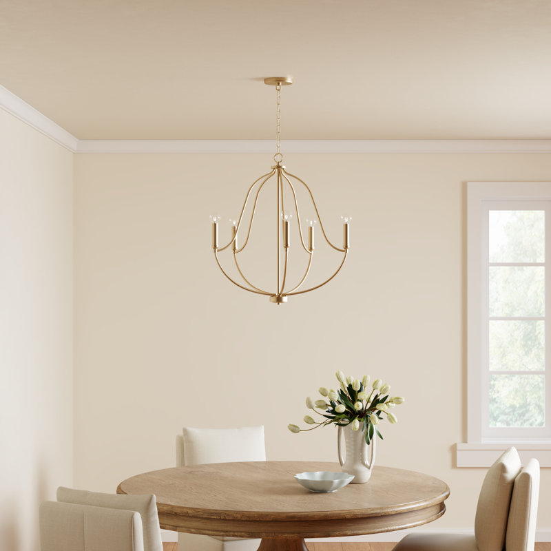 Kanda 5-Light Chandelier, Aged Brass