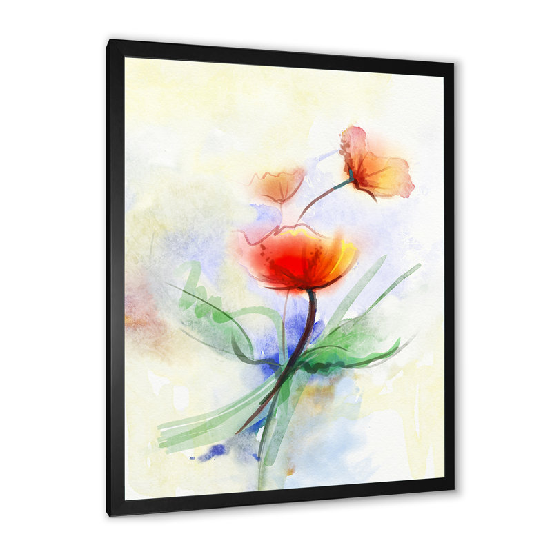 «Abstract Red Poppy Flower II», reproduction d'art sur toile traditionnelle