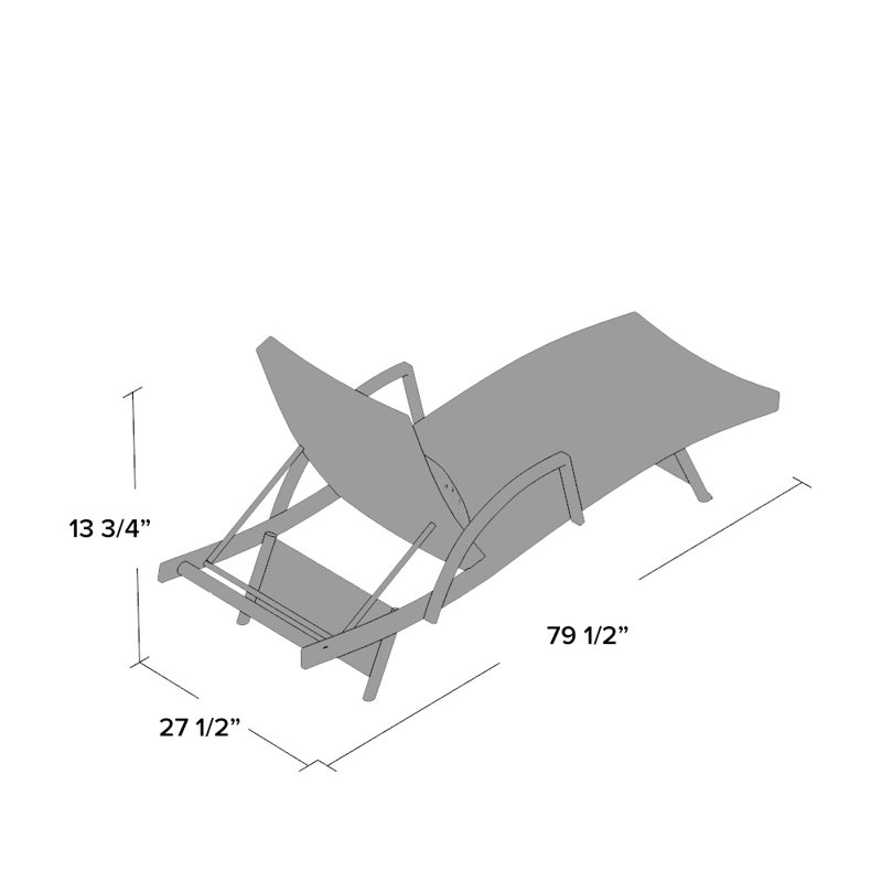 Ensemble de chaises longues inclinables 79,5 po Blaise, Brun