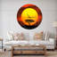 Arbre solitaire avec oiseaux au coucher du soleil - Horloge murale moderne-34140970