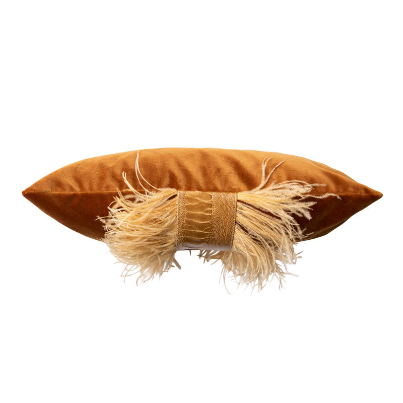 Ostrich Trim / Velvet - Spiced Pumpkin