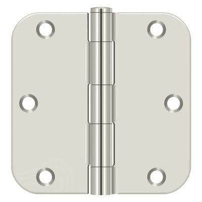 Charnière à rayon 3 1/2 po x 3 1/2 po x 5/8 po Deltana S35R514, épaisseur résidentielle, paire de nickel poli
