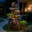 Fontaine d'eau à 3 niveaux en cascade décorative d'extérieur avec lumières à DEL pour patio