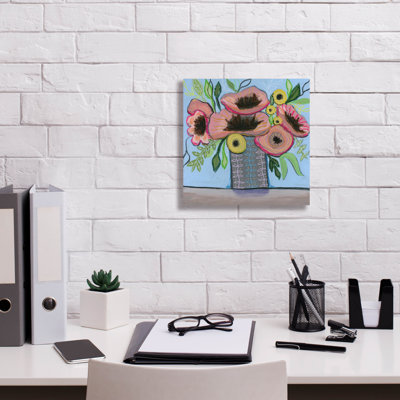 Toile épique Graffiti «Poppy Power» par Jeri Hauth, 12 po x 12 po