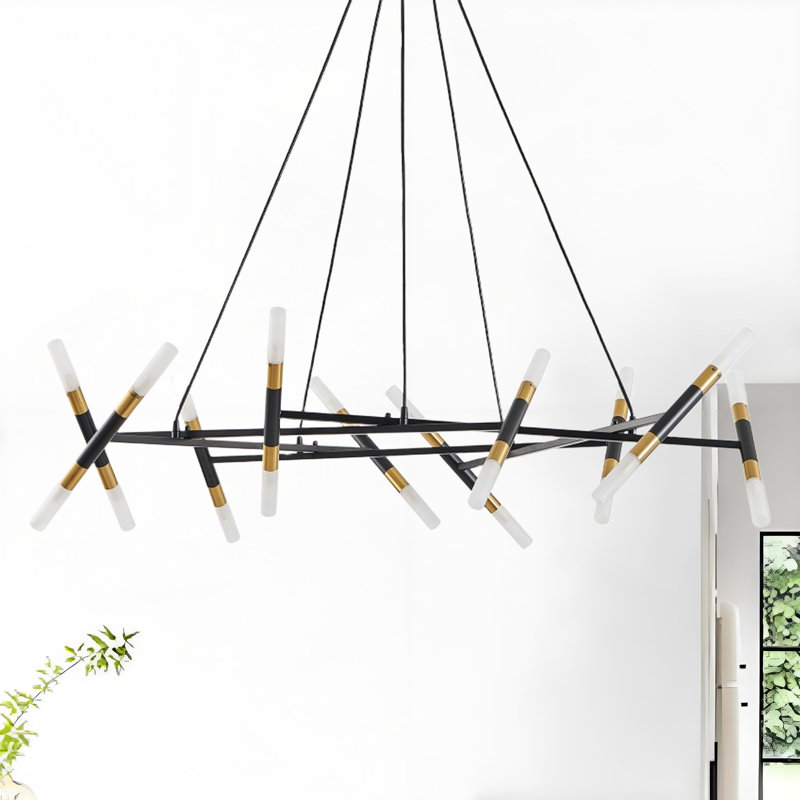 Luminaire suspendu moderne moderne à 20 lumières avec douille noire à culot G9 à DEL de 3 W facile à installer pour la salle à manger
