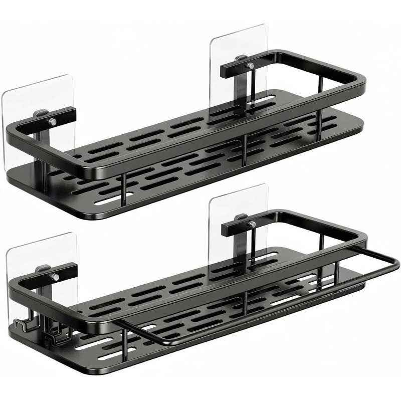 Ensemble de 2 boîtes de rangement de rangement auto-adhésives, noir