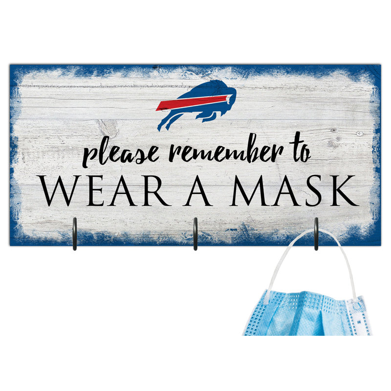 3 - Hook Wall Mounted Coat Rack, Buffalo Bills